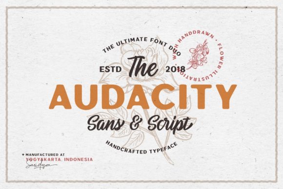 Audacity Duo Font: Real Branding with Rough Sans & Script